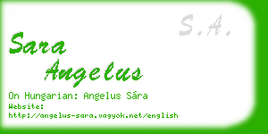 sara angelus business card